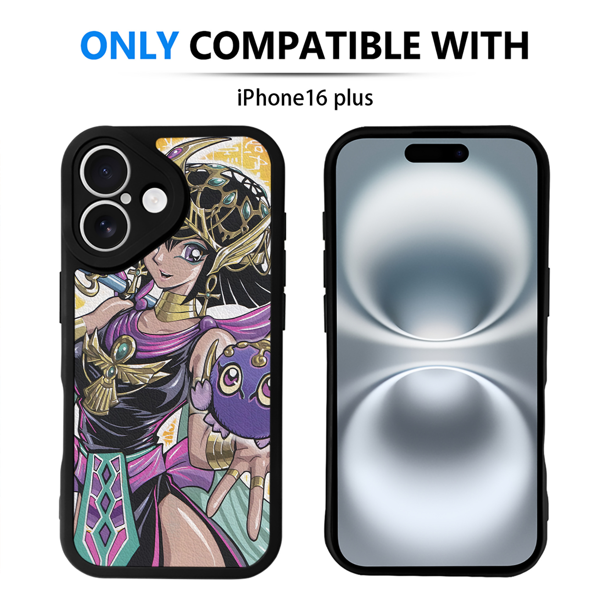 （画像用） 遊☆戯☆王 Yu-Gi-Oh! 【iPhone 16シリーズ対応】シリコンスマホケース（レザー調） 材質：シリコン